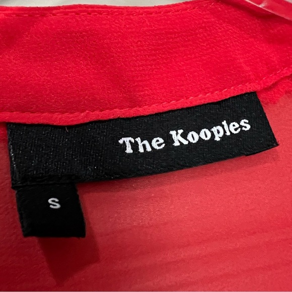 Kooples Small Red Chiffon Sheer Blouse B2 - Picture 4 of 6